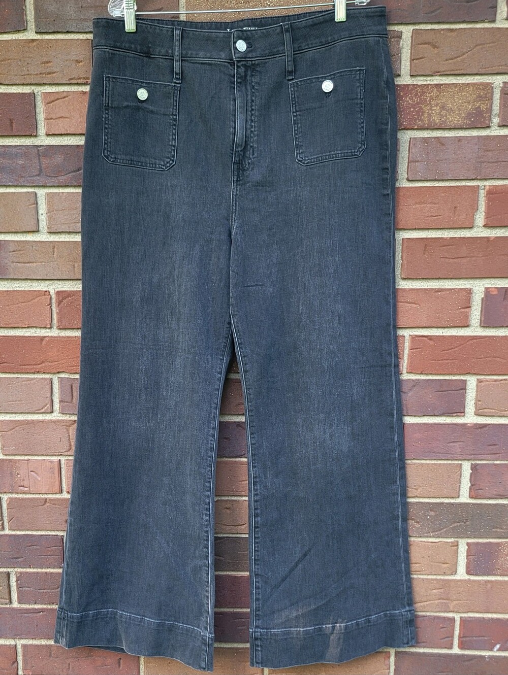 J.Crew '96 Denim Trousers Wide Leg Charcoal Jeans Womens Size 34, Measures 38x32
